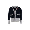 THOM BROWNE 三線ストライプコットンカーディガン MKC466A Y3017 415 48463528 [P]