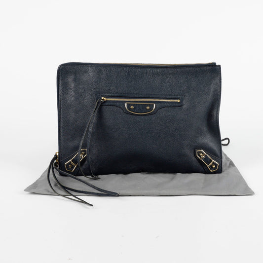 BALENCIAGA Klassische Metallic Edge Medium Clutch 135631567 [P]