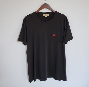BURBERRY L ブラック騎士刺繍男性半袖Tシャツ 3965066 135878216