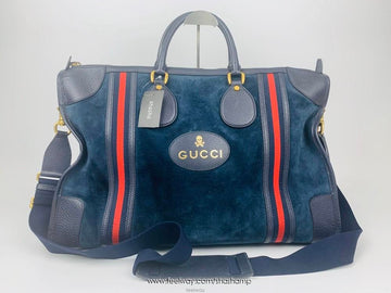 GUCCI スカルアイコンスエードレザー旅行バッグ 459291 135944756