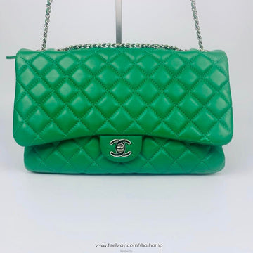 CHANEL Lammleder 19er Silber Chain Schultertasche 135981805