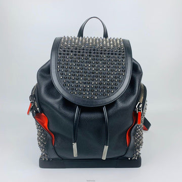 CHRISTIAN LOUBOUTIN Kristian Louboutin Black & Red Studded Rucksack 135982100