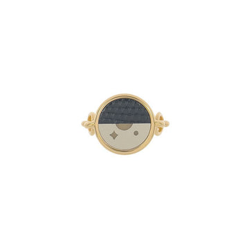Hermes Celeste Ring Small Model Gold Plated Black/Nut 5HA0200 128260136