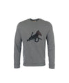HERMES Pferdeleder-Patch Sweatshirt XL Grau 5HA0105 126947163 [P]