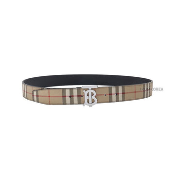 BURBERRY Reversible Checkered Leather Belt 35MM 124129543