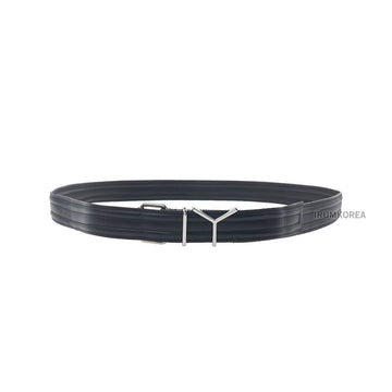 Y PROJECT Herren Draht Y Schnalle Leder Gürtel schwarz silber BELT27S24 55848225