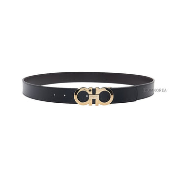 SALVATORE FERRAGAMO 67 5542 NERO HICKORY 0586940 メンズサイズ調整可能なガンチーニリバーシブル 77281962