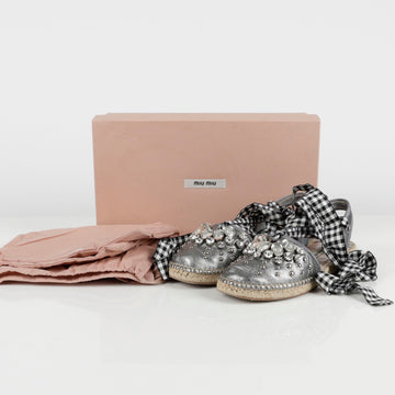 Miu Miu Crystal Espadrille 35.5 135817175