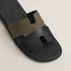 Hermes IZMIR Sandals Two-Tone Black Khaki 136019226 [P]