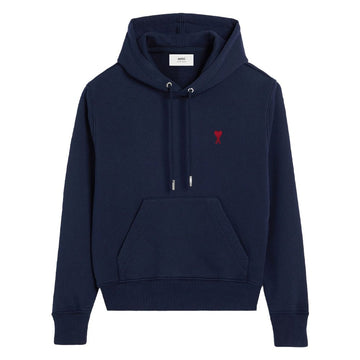 AMI Klein Herz Logo Kapuzenpullover Navy BFUSW235 730 430 136042647
