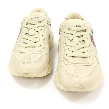 Gucci 703814 Ivory Leather Strawberry Print Laiton Women's Sneakers 35.5 136076975