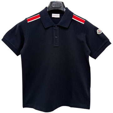 MONCLER Kinder Logo Patch 3-Farben Schulter-Trimming Pique Polo Kurzarmshirt 778 (8A00011 89ALK 778) 133047492