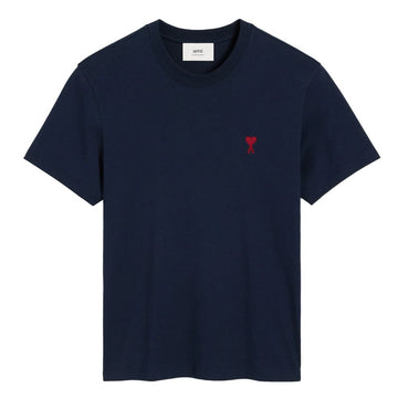 AMI Kurzarm-T-Shirt mit Herzlogo Navy BFUTS035 724 430 136176215