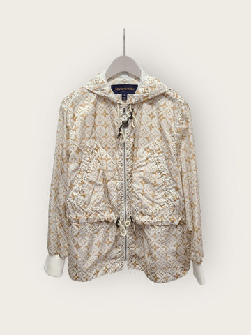 LOUIS VUITTON Monogram Champagne Flower Tile Short Parka 136183996
