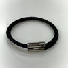 HERMES 男性用トゥニス・トレッセブレスレットブラックシルバー T4 136216545 [P]