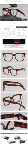 Celine CL50041F 055 Square Oversized Tortoiseshell Acetate Glasses Asian Fit 136219855 [P]