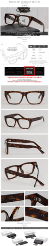 Celine Eyeglasses CL50034F 054 Luxury Thick Houndstooth Square Horn Frame Asian Fit 136219857 [P]