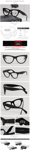 Celine CL50003I 001 Cat Eye Thick Black Acetate Eyeglass Frame 136219905 [P]