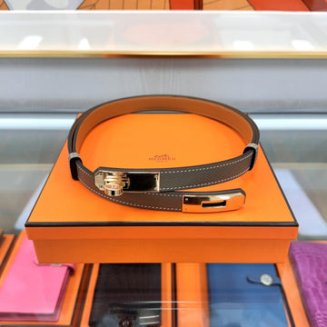 Hermes Kelly 18 Belt Etoupe Rose Gold 069853 136220375
