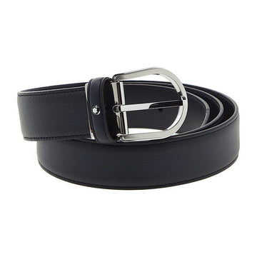 Montblanc Blue SS25 Men's 35mm Leather Belt 136221256