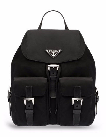 Prada Nylon Logo Plaque Black Backpack 1BZ677 RV44 F0002 136221654