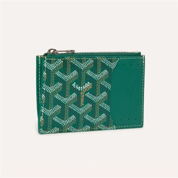 GOYARD Bourbon Zipper Card Holder Green 136230770 [P]