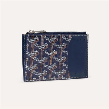 Goyard Bourbon Zapper Card Holder Navy 136230771 [P]