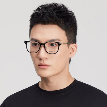 Montblanc MB0247OK 001 Luxury Men's Square Black Horn Frame 136240806