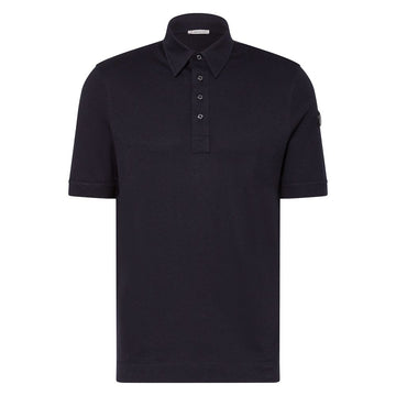 Moncler Double Leather Logo Polo Shirt Navy 8A00004 89AUS 778 136257919