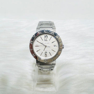BVLGARI Bulgari Bulgari BB Edelstahl Unisex-Uhr 38mm Weiß Zifferblatt BB38SS 136259516
