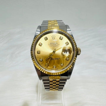 Rolex Datejust Diamond 10p Combi Men's Watch 36mm Champagne Dial Yellow Gold 136296177