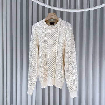 TOM FORD ホワイトケーブルニット 52 136454122