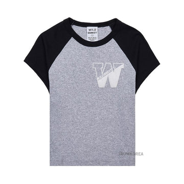 WILD DONKEY TC Logo W Heather Grey Black Women's T-Shirt 136455187