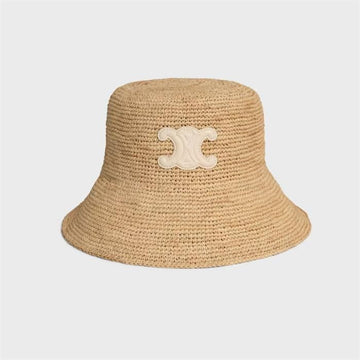 CELINE Triomphe Bucket Hat - Rafia 03HF / Mütze 136460209 [P]