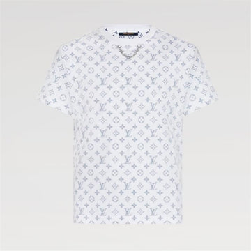 LOUIS VUITTON Ecal Printed T-Shirt Damen Rundhalsausschnitt Kurzarm 1A8QDI 136460220 [P]
