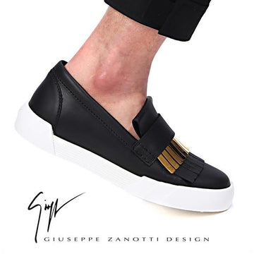 GIUSEPPE ZANOTTI RM6121 NERO ゴールドスリッポン 57144986