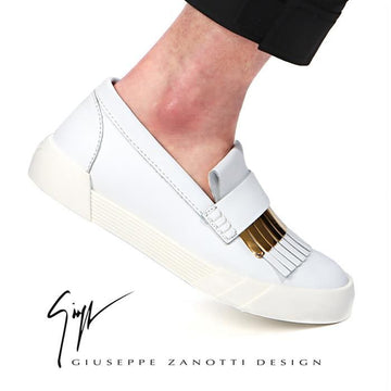 GIUSEPPE ZANOTTI RM6121 BIANCO ゴールドスリッポン 39.5 57144984