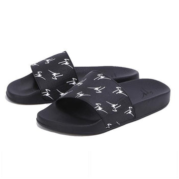 GIUSEPPE ZANOTTI Slipper mit Logo NERO/BIANCO RS80037 57145040