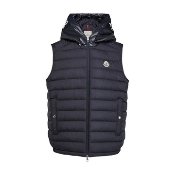 Moncler Bourget Hooded Down Vest Navy 1A00151 597YW 778 136528556