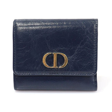 DIOR S2057OMPK Navy Crinkled Lambskin 30 MONTAIGNE Geldbörse 136602337