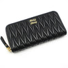 Miu Miu 5ML506 Black Matelassé Nappa Gold Wallet 136612197 [P]
