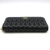 Miu Miu 5ML506 Black Matelassé Nappa Gold Wallet 136612197 [P]