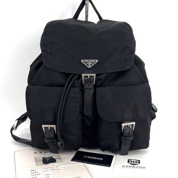PRADA ナイロンポコノ三角ロゴバックパック ブラック 137645940