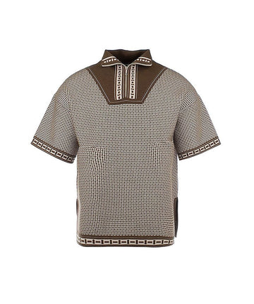 HERMES モザイクハーフジップニット 40 ベルトゥンドラ 5HA0301 130134086