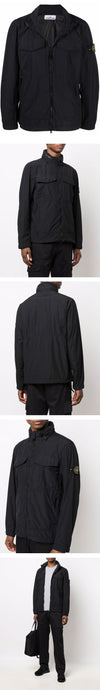 STONE ISLAND Stone 22SS Wappen Naslan Light Watro Hoodie Jacke Schwarz 761540532 V0029 30009857 [P]