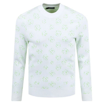 J LINDEBERG GUS Jacquard Crewneck Strickpullover Weiß AMKW08143 A033 49244019