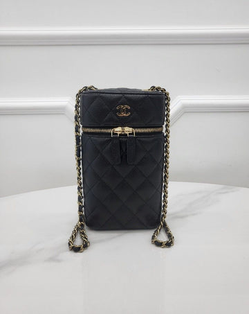 CHANEL Vanity Caviar Cosmetic Phone Holder Crossbody AP2084 137817029