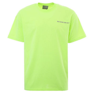 VETEMENTS FLUO YELLOW Nummer Druck T-Shirt 32928724