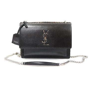 Saint Laurent Black Calfskin Silver Chain Sunset Medium Shoulder Bag 442906 137863645