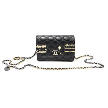 CHANEL AP2510 Black Lambskin CC Logo Coco Clip WOC Mini Chain Shoulder Bag 31 Series 137863717